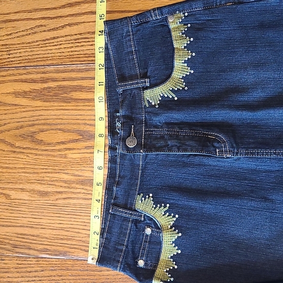 Jeans D Embellished Long Denim Skirt - Size 9 - Picture 9 of 10